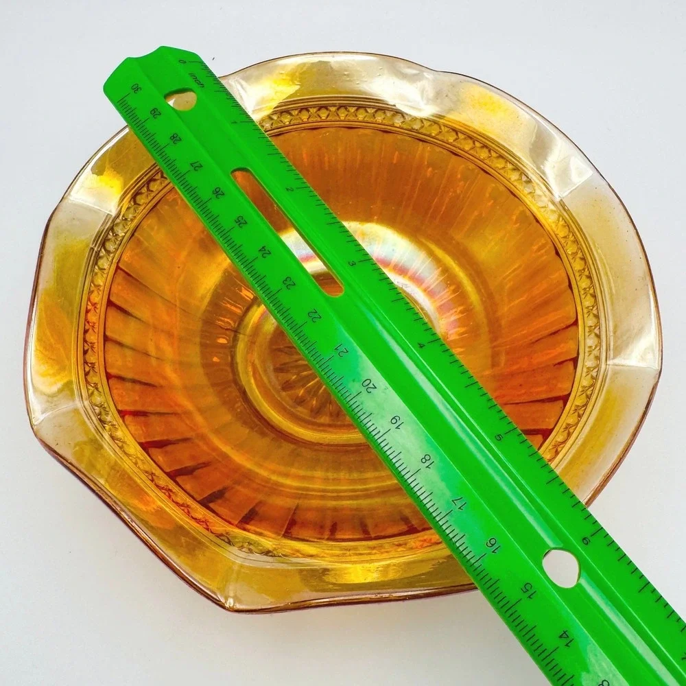 Imperial Fancy Colonial Marigold Carnival Glass Bowl Scalloped Iridescent 7.5